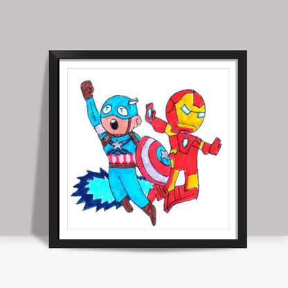 Civil War Doodle Square Art Prints