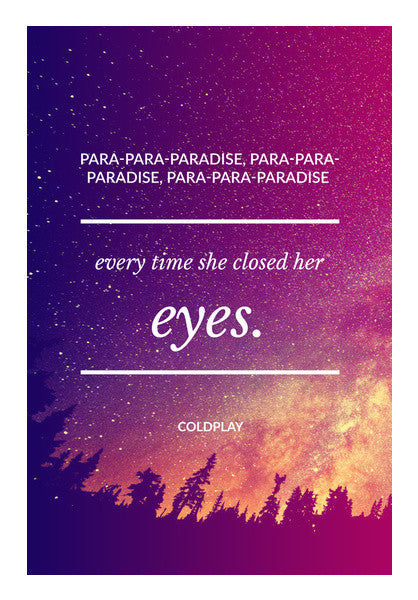 Paradise - Coldplay Art PosterGully Specials