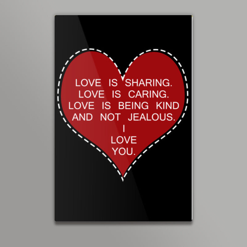 I Love You Typography Heart Valentines Day Print Wall Art