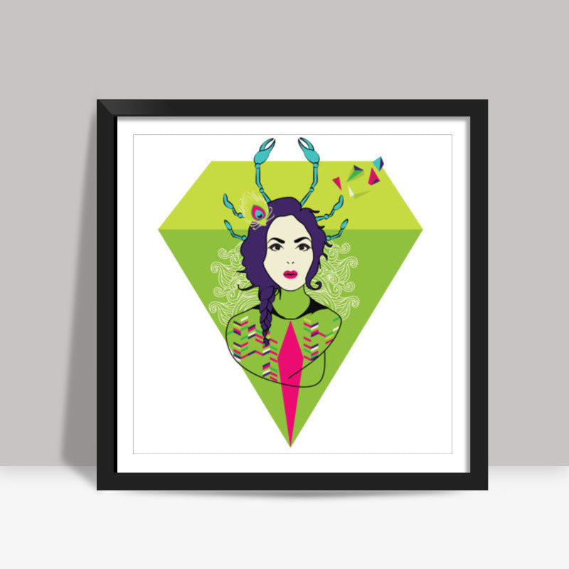 Diamond Girl Square Art Prints