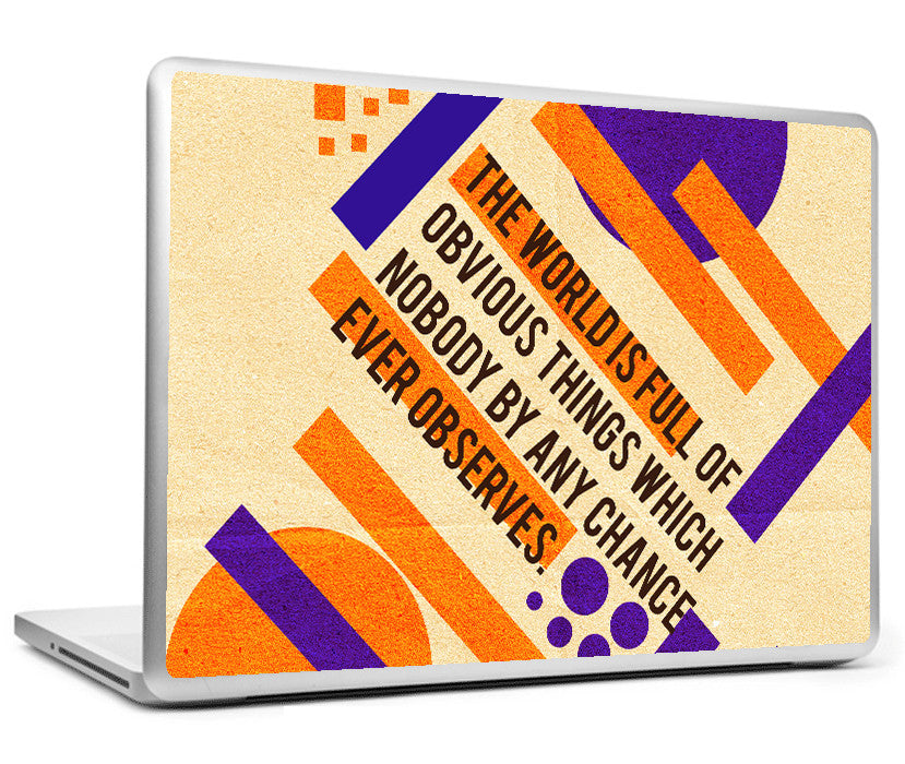 Laptop Skins, Sherlock Holmes - Quote - World Is Full Laptop Skin, - PosterGully