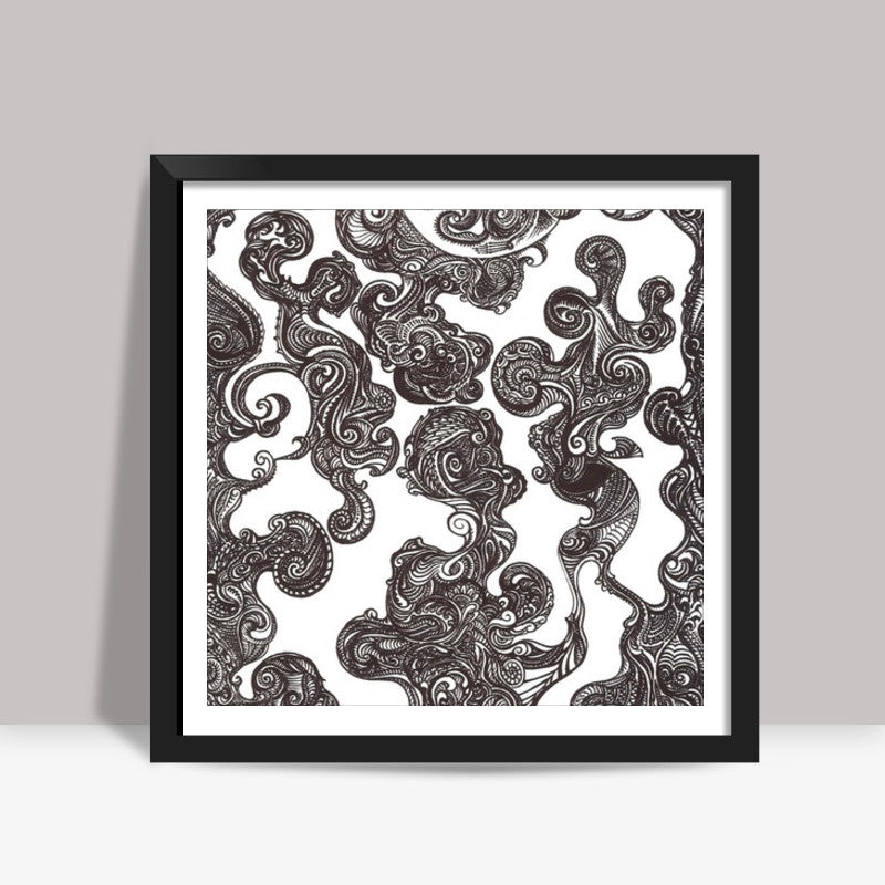 Swirly Doodle Square Print Square Art Prints