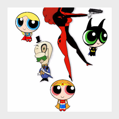 Square Art Prints, Powerpuff Halloween