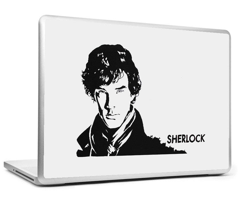 Laptop Skins, Sherlock Black Sketch Laptop Skin, - PosterGully