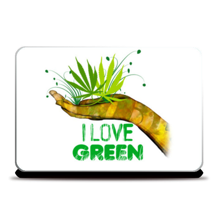 Laptop Skins, I Love Green Laptop Skins