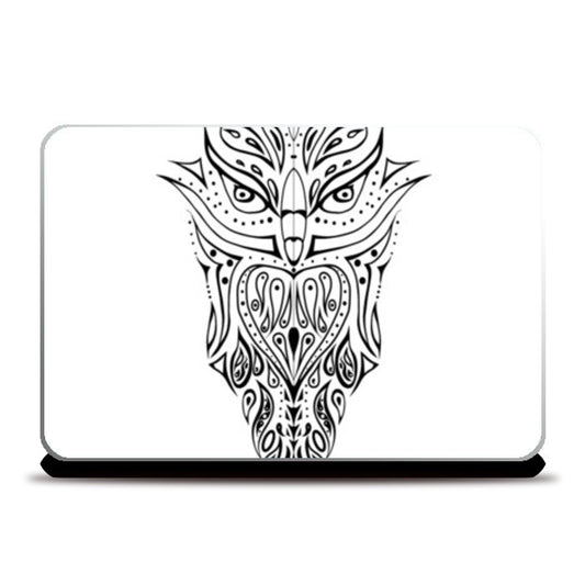 owl illustration hand drawn art Laptop Skins