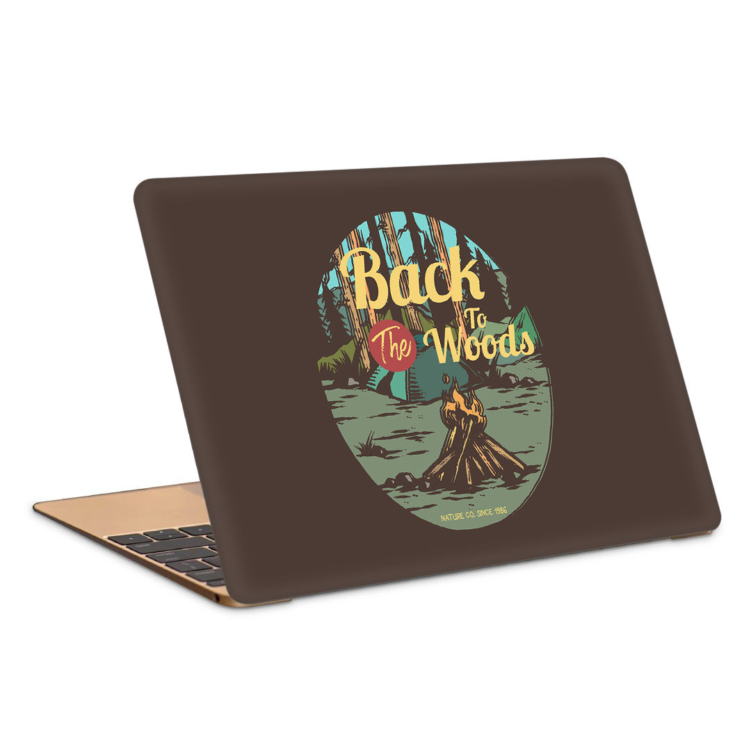 CampFire In The Woods Vintage Artwork Laptop Skin