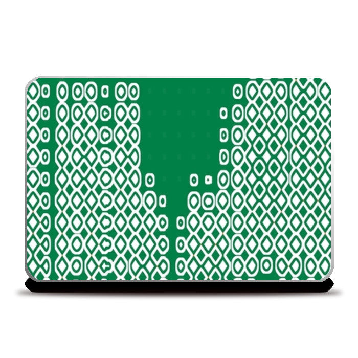 Laptop Skins, Green-White Design Laptop Skins