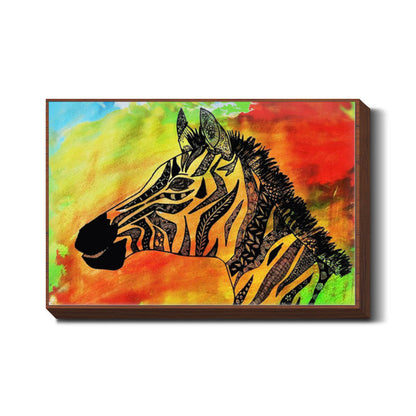 Rainbow Zebra Zentangle Art Wall Art