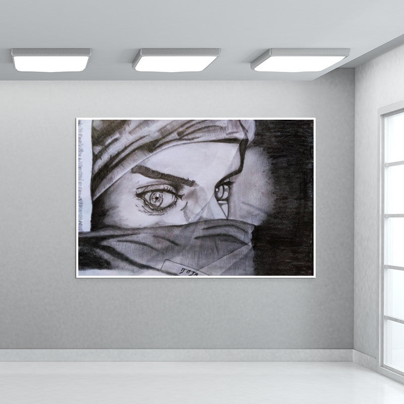 beautiful drawing of a girl Wall Art