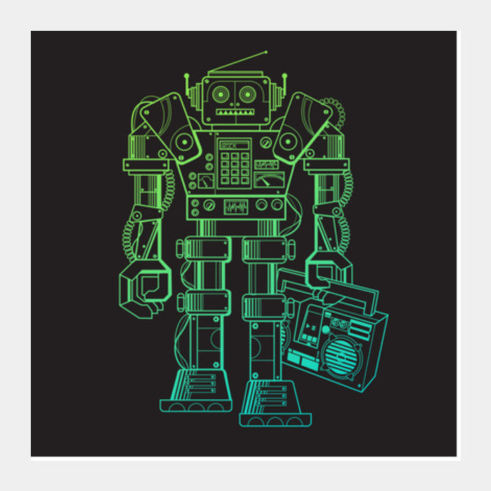 Square Art Prints, music robot Square Art Prints