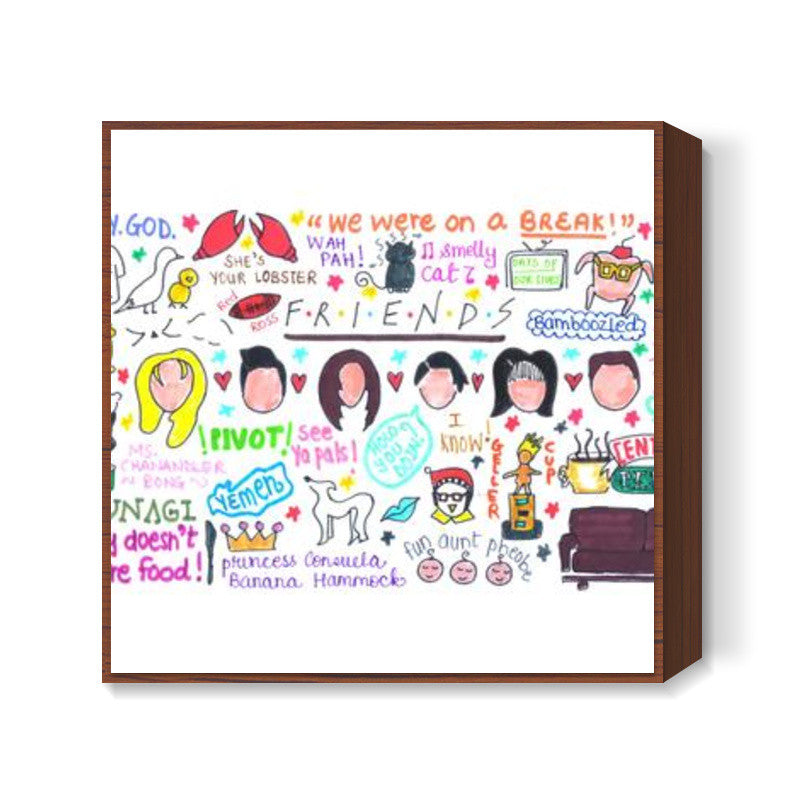 FRIENDS Doodle Square Art Prints