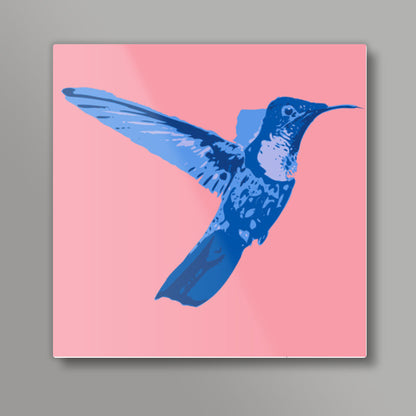 Abstract humming bird blue Square Art