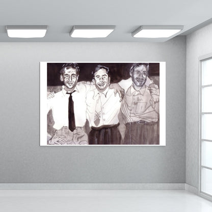 Bollywood superstars Dilip Kumar, Raj Kapoor and Dev Anand captured in a single frame Wall Art