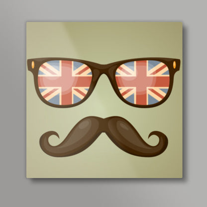 Hipster Moustache Square Art Prints