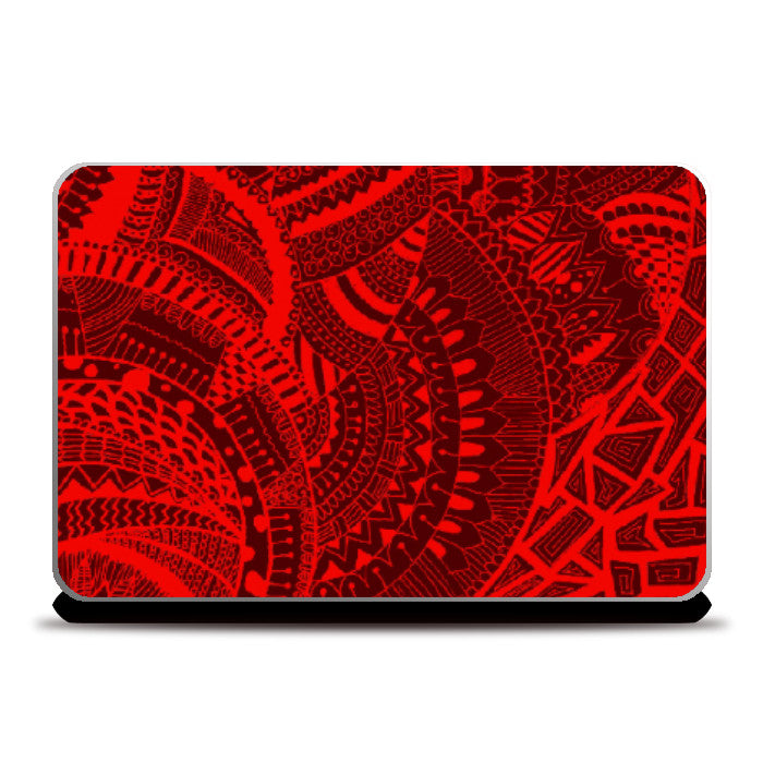 Laptop Skins, Red-Black doodle laptopskin|artist: Megha-Vohra, - PosterGully