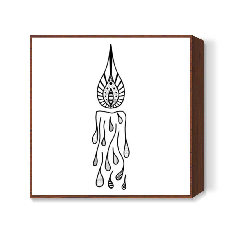 minimalist candel art  Square Art Prints