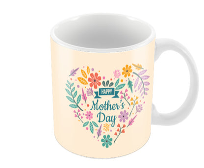 Happy Mothers Day Floral Heart Coffee Mugs