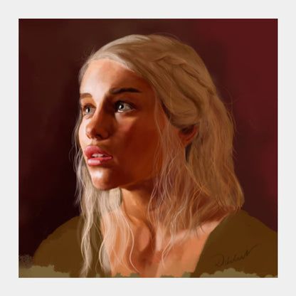 Game oF Thrones: Daenerys Targaryen Square Art Prints