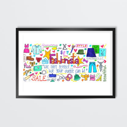 Fashionista Doodle Wall Art