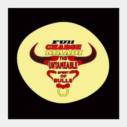 Square Art Prints, Untamable Bulls | Artist PenciLove, - PosterGully