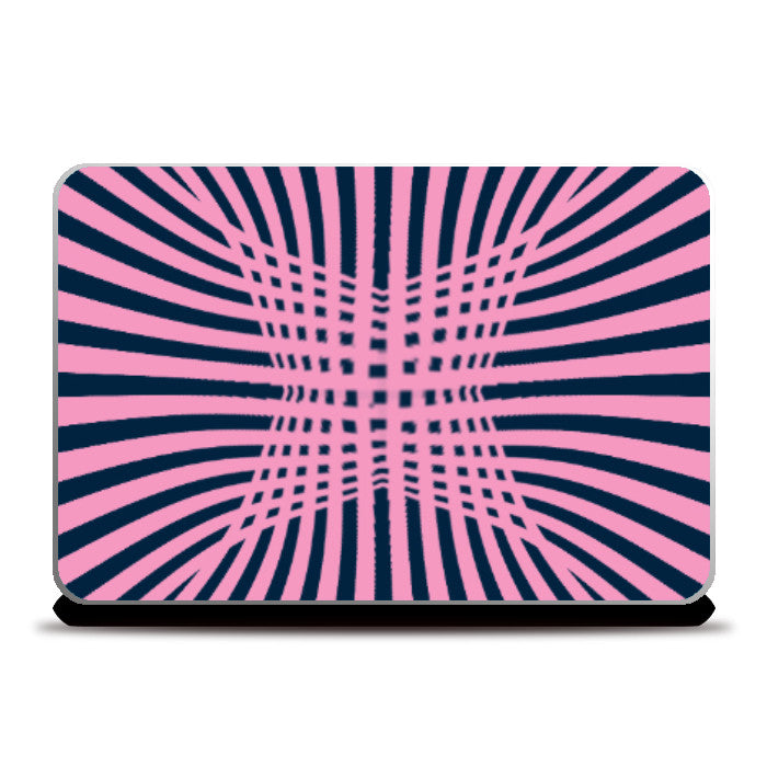 Laptop Skins, Blue And Pink Stripes Abstract Laptop Skin l Artist: Seema Hooda, - PosterGully