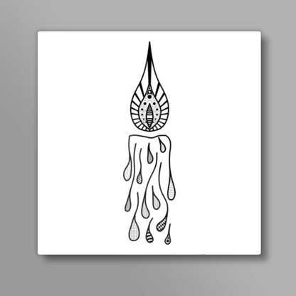 minimalist candel art  Square Art Prints