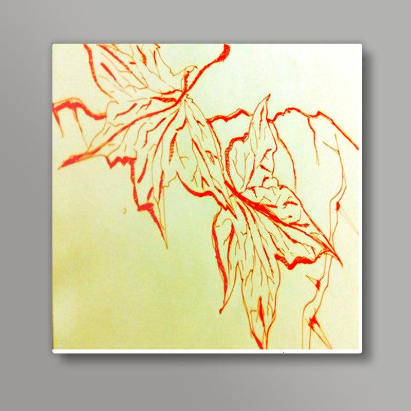 Leafy Cracks Square Art Prints