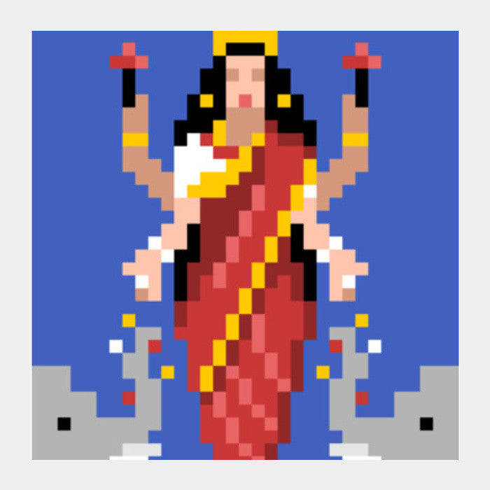 Goddess Lakshmi 8bit Avatar Square Art Prints