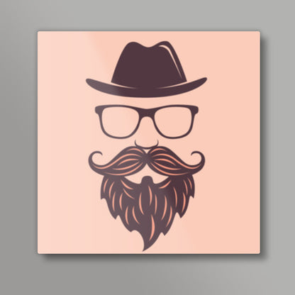 Beard Hipster Square Art Prints