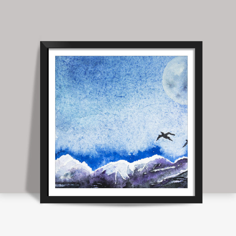 Full moon Square Art Prints