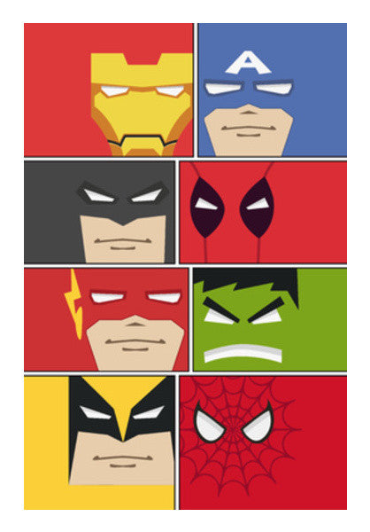 Minimalist Superheroes Wall Art