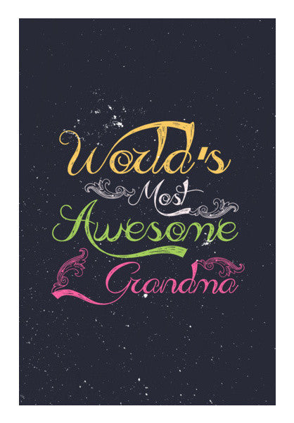 Awesome Grandma Calligraphy Art PosterGully Specials