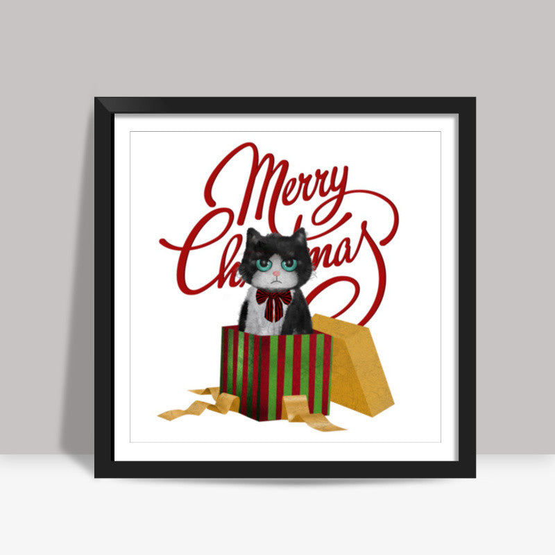 Grumpy Christmas Square Art Prints