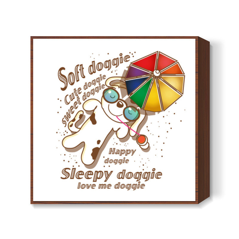 soft doggie Square Art Prints