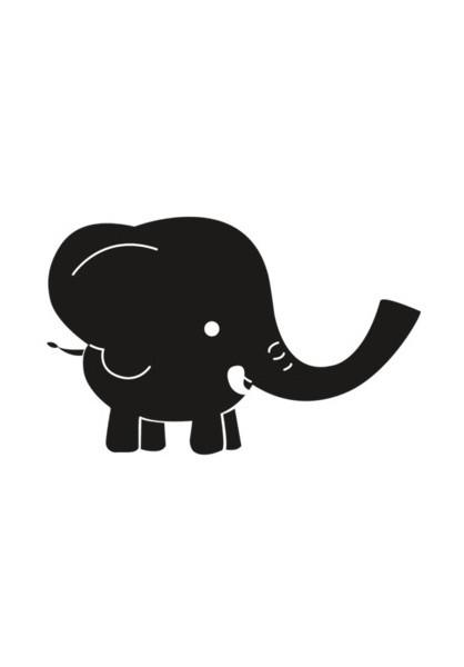 PosterGully Specials, Cute Black Elephant Wall Art