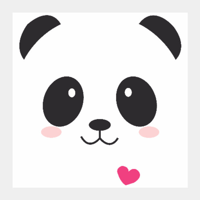 Square Art Prints, Cute Panda White Square Artwork