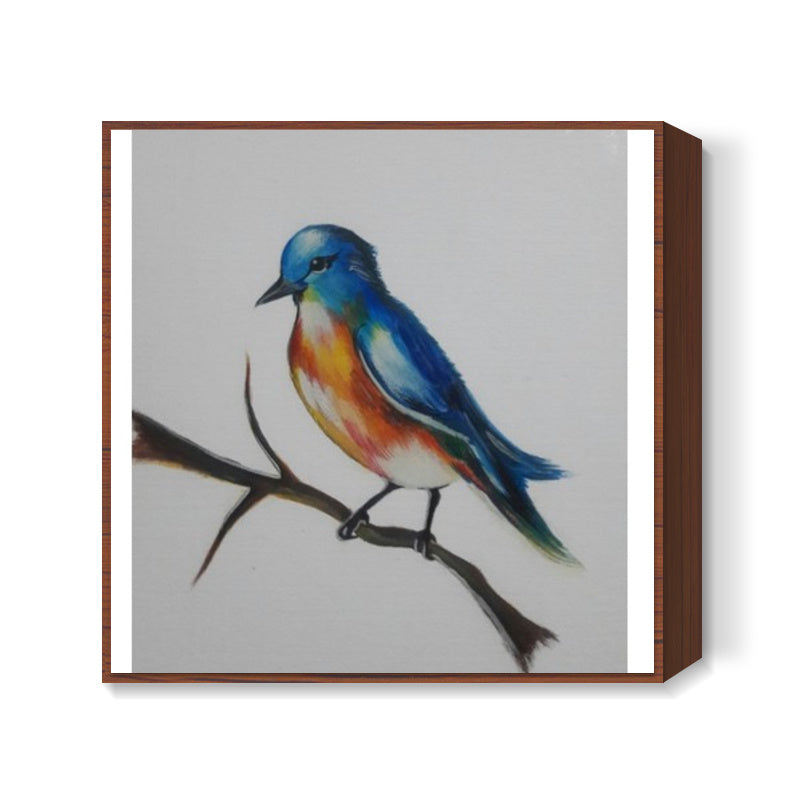 Bird wall decor frame on canvas  Square Art Prints