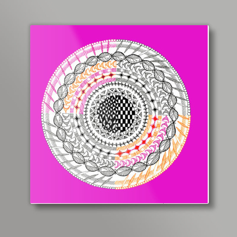 Colourful Geometric Mandala Square Art Prints