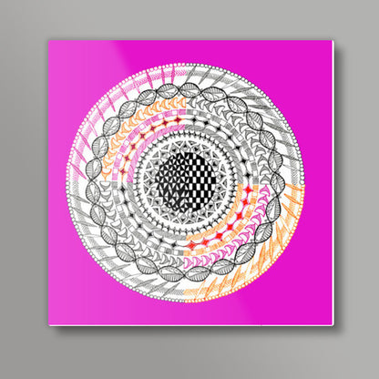 Colourful Geometric Mandala Square Art Prints