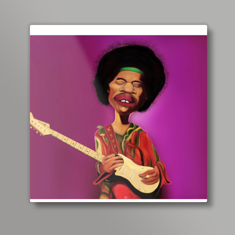 Jimi Hendix | Caricature Square Art Prints