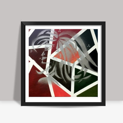 Confidence | Woman | Abstract - Oil & Spray Painting Square Art Prints