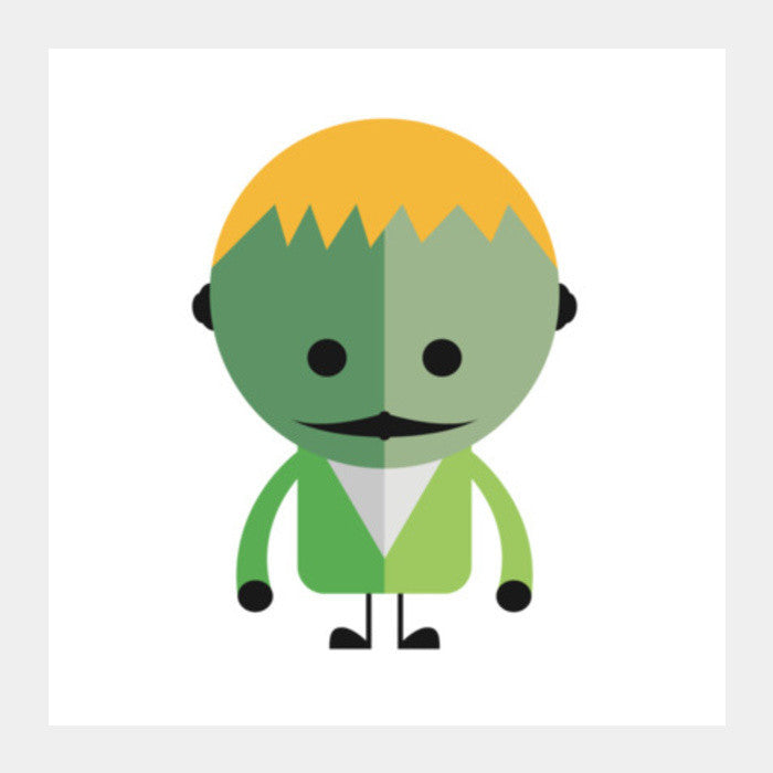 Kids Alien Illustration  Square Art Prints PosterGully Specials