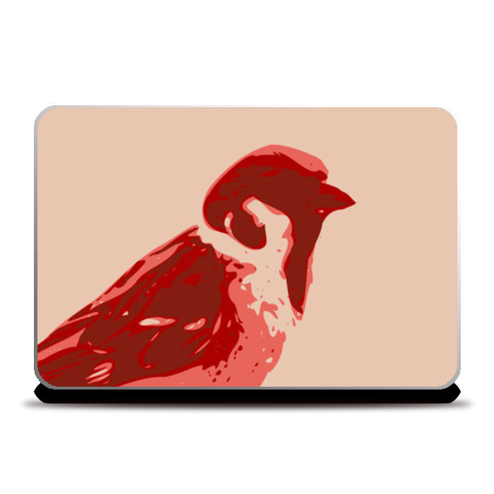 Laptop Skins, Abstract Sparrow red Laptop Skin