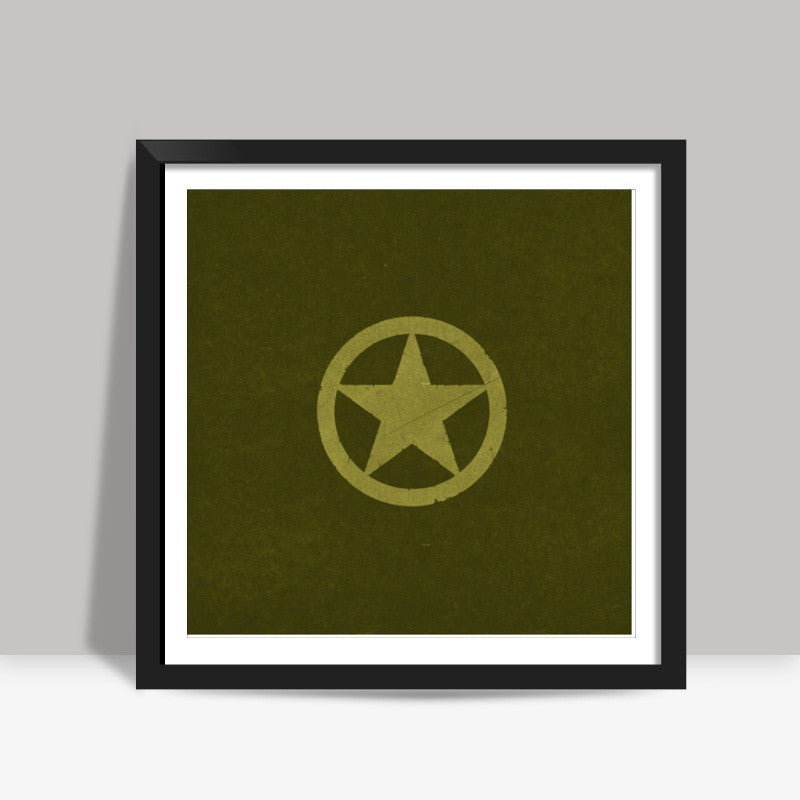 BRAVE ARMY STAR BADGE Square Art Prints