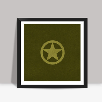 BRAVE ARMY STAR BADGE Square Art Prints