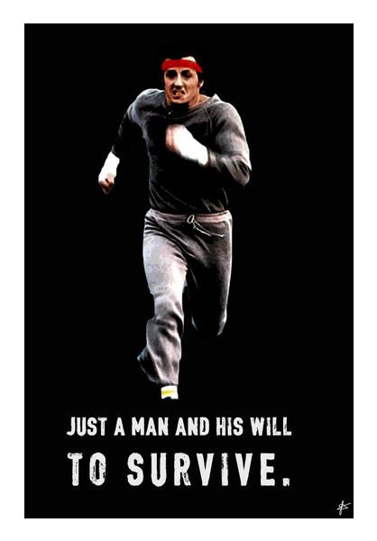 PosterGully Specials, Rocky Balboa Survivor Motivation  Wall Art