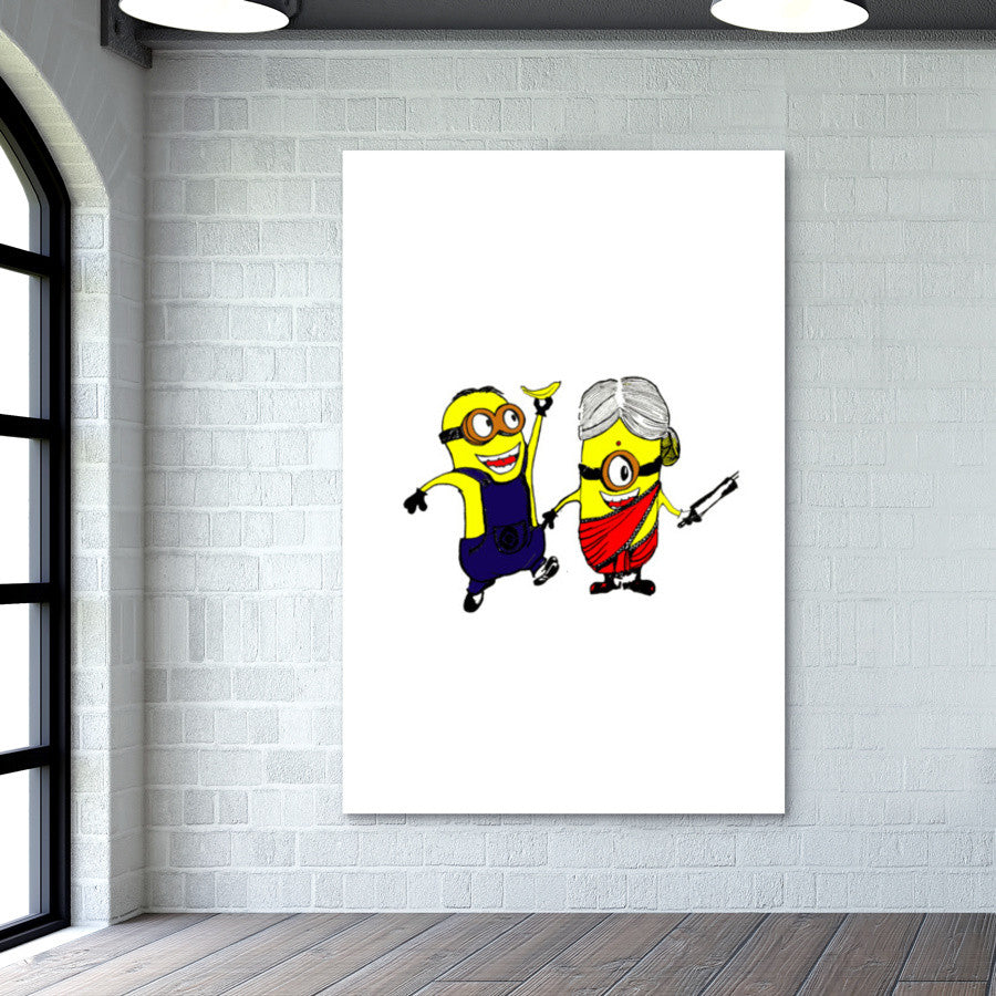 Minions love #minions #banana #cute Wall Art