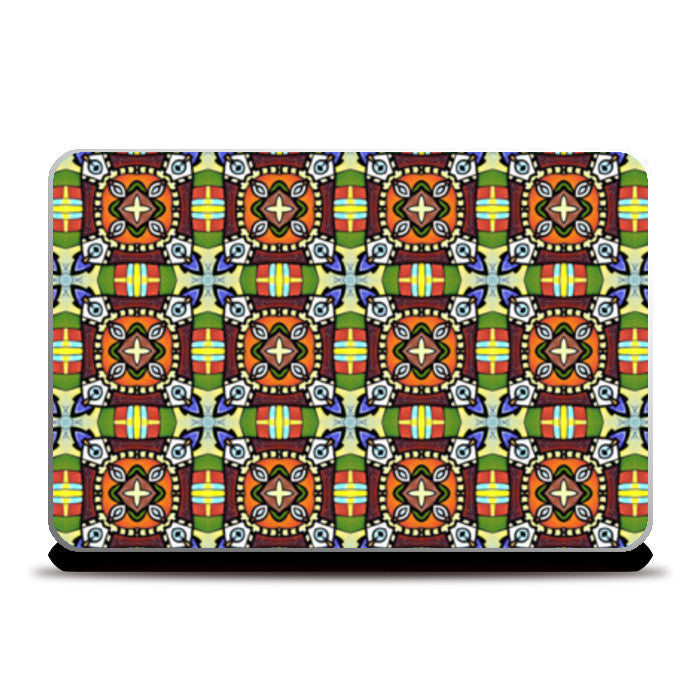 Tribal Geometric Floral Pattern Laptop Skins