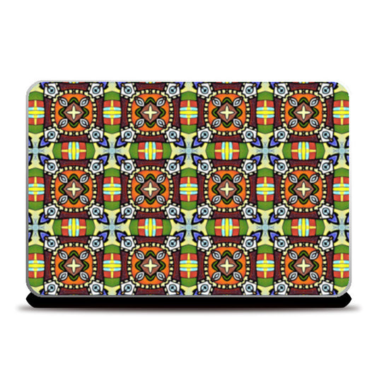 Tribal Geometric Floral Pattern Laptop Skins